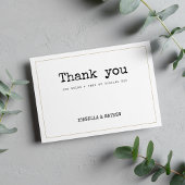 ホワイト金ゴールドタイプライターフォント素朴スタイルありがとう 招待状