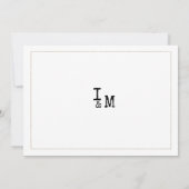 ホワイト金ゴールドタイプライターフォント素朴スタイルありがとう 招待状 (裏面)