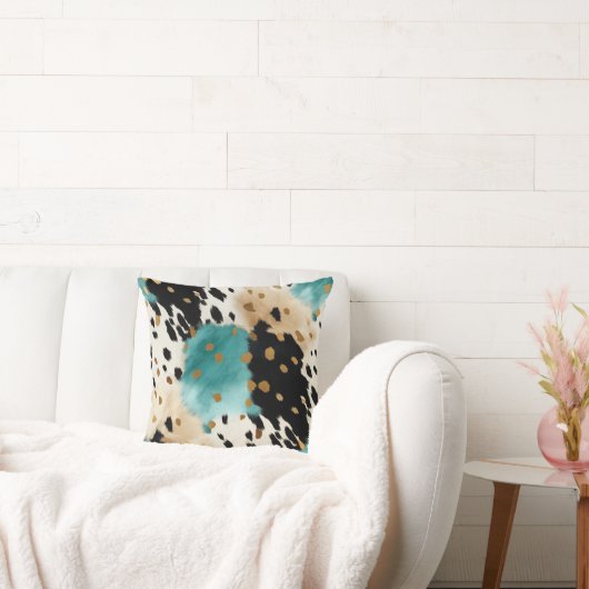 ホワイト金ゴールドターコイズブラックコウィド名 クッション (ソファ)