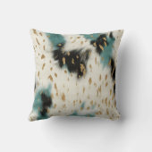 ホワイト金ゴールドターコイズブラックコウィド名 クッション (裏面)