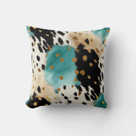 ホワイト金ゴールドターコイズブラックコウィド名 クッション