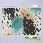 ホワイト金ゴールドターコイズブラックコウィド名 薄葉紙 (クラフト)