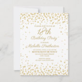 ホワイト金ゴールドダイヤモンドグリッター女子18誕生日 カード (正面)