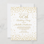 ホワイト金ゴールドダイヤモンドグリッター女子40歳 カード (正面)