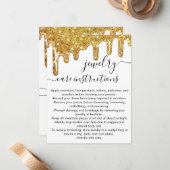 ホワイト金ゴールドチョンキーグリッタードリップジュエリー気にカード ノートカード (正面/裏面インサイチュ)