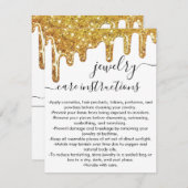 ホワイト金ゴールドチョンキーグリッタードリップジュエリー気にカード ノートカード (正面/裏面)