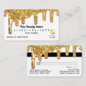 ホワイト金ゴールドチョンキーグリッター厚いドライプギフトクレジット 名刺 (正面/裏面)