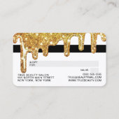 ホワイト金ゴールドチョンキーグリッター厚いドライプギフトクレジット 名刺 (裏面)