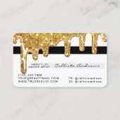 ホワイト金ゴールドチョンキーグリッター厚いドライプクレジット 名刺 (裏面)