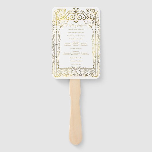 ホワイト金ゴールドデコシックグラム結婚式 プログラムハンドファン ハンドファン (裏面)