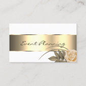 ホワイト金ゴールドデコールキュートバラフラワーモダンフローラ 名刺 (正面)