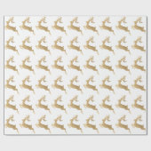 ホワイト金ゴールドトナカイ休日クリスマスデリケート ラッピングペーパー (フラット)