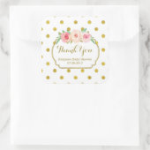 ホワイト金ゴールドドットフローラベビーシャワーメッセージカード スクエアシール (バッグ)