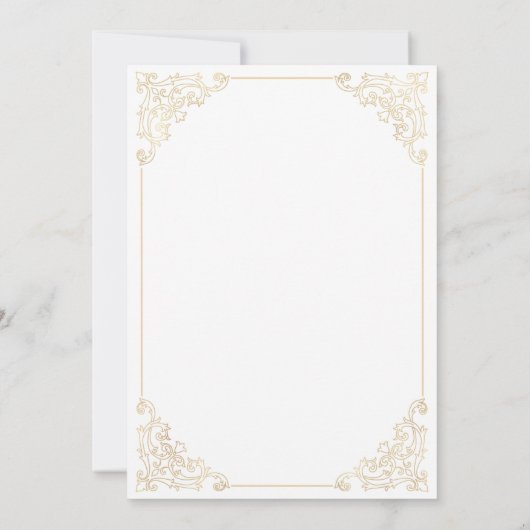 ホワイト金ゴールドニカ結婚イスラム教徒 招待状 (裏面)