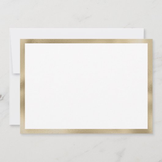 ホワイト金ゴールドネイビーブルーグリッタージオメトリックサンキュー 招待状 (裏面)