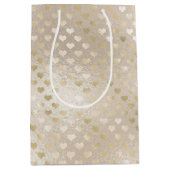 ホワイト金ゴールドハート       ミディアムペーパーバッグ (正面)