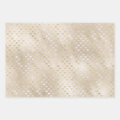 ホワイト金ゴールドハート    ラッピングペーパーシート (正面)