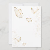 ホワイト金ゴールドバタフライベビーシャワー 招待状 (裏面)