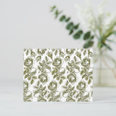 ホワイト金ゴールドバラカスタムサンキューポストカード ポストカード (スタンド正面)