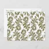 ホワイト金ゴールドバラカスタムサンキューポストカード ポストカード (正面/裏面)