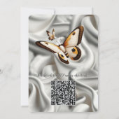 ホワイト金ゴールドバラシャンパンシルク&蝶 招待状 (裏面)