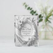 ホワイト金ゴールドバラシャンパンシルク&蝶 案内状 (スタンド正面)