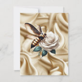 ホワイト金ゴールドバラシャンパンシルク&蝶 案内状 (裏面)