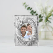 ホワイト金ゴールドバラシャンパンシルク&蝶 案内状 (スタンド正面)