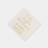 ホワイト金ゴールドパーソナライズされたスクリプトウェディング受付 スタンダードカクテルナプキン (角)