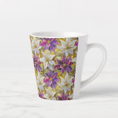 ホワイト金ゴールドパープルピンククリスマスポインセチア カフェラテマグ (右)