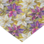 ホワイト金ゴールドパープルピンククリスマスポインセチア テーブルクロス (アングル)