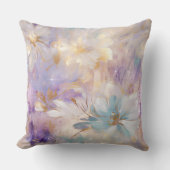 ホワイト金ゴールドパープルブルーフローラ クッション (正面)
