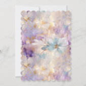 ホワイト金ゴールドパープルブルーフローラ 招待状 (裏面)