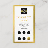 ホワイト金ゴールドビジネスロゴQRコードロイヤリティ 名刺 (正面)