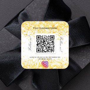 ホワイト金ゴールドビジネスQRコードInstagram スクエアシール