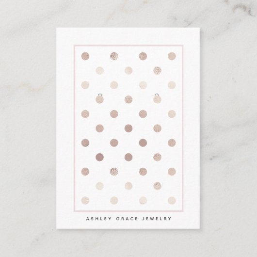 ホワイト金ゴールドピンクイヤリングトレンディー表示カード 名刺 (正面)