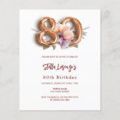 ホワイト金ゴールドピーチフローラ予算80歳の誕生日 (正面)