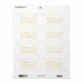 ホワイト金ゴールドファミリースターズ差出人住所 ラベル (フルシート)