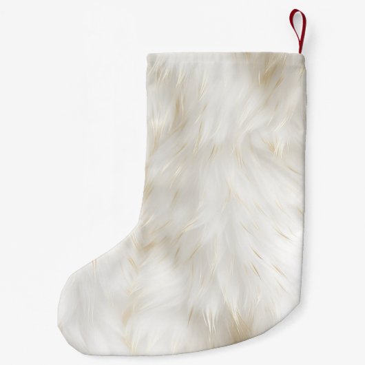 ホワイト金ゴールドファースパークルグラムユニコーンライト スモールクリスマスストッキング (裏面)