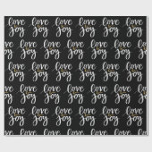 ホワイト金ゴールドフェスティバルクリスマスラブ&ジョイ ラッピングペーパー (フラット)