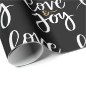 ホワイト金ゴールドフェスティバルクリスマスラブ&ジョイ ラッピングペーパー (ロールコーナー)