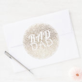 ホワイト金ゴールドフォーマルフローラエレガント素晴らしい父の日 ラウンドシール (封筒)