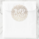 ホワイト金ゴールドフォーマルフローラエレガント素晴らしい父の日 ラウンドシール (バッグ)