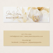 ホワイト金ゴールドフラワースタッドイヤリング表示カード (正面&裏面)