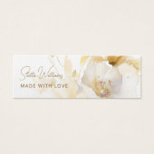 ホワイト金ゴールドフラワースタッドイヤリング表示カード (正面)