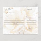 ホワイト金ゴールドフラワーブライダルシャワーレシピカード (裏面)