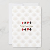 ホワイト金ゴールドフルーアデリスカジノベガストランプのポーカー誕生日 招待状 (裏面)