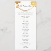 ホワイト金ゴールドフローライベント結婚式 プログラム公式 プログラム (裏面)