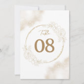 ホワイト金ゴールドフローラエレガントなウェディングテーブル番号 (正面)