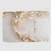 ホワイト金ゴールドフローラゴルフタオル ゴルフタオル (横)